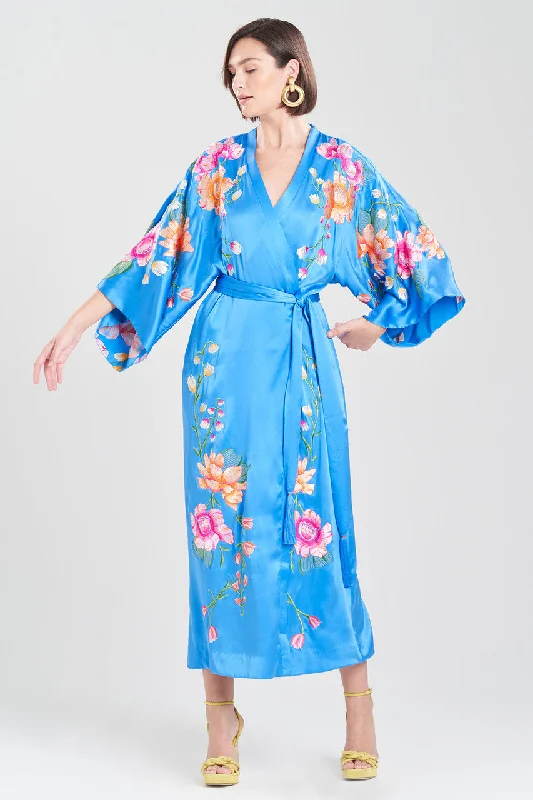 Men's long - length robes for maximum coverage​Couture Hanabi Embroidered Tassel Silk Robe