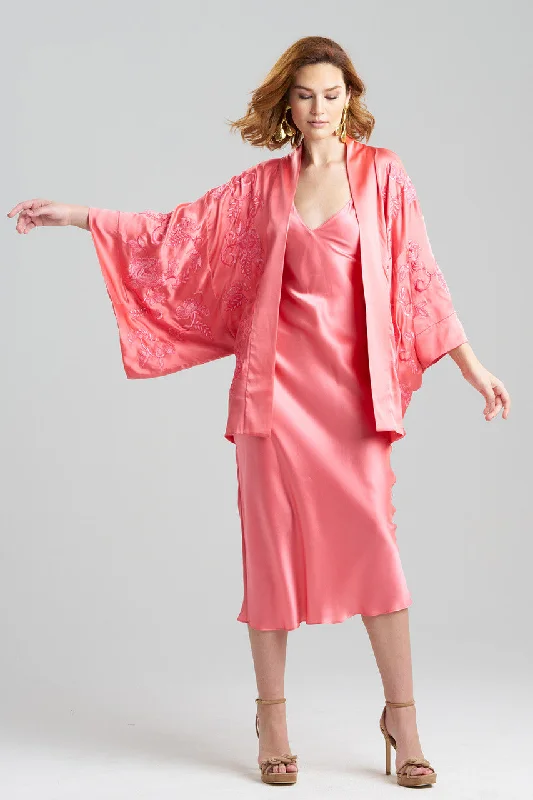 Men's sleep robes with a relaxed fit​Couture Malaga Embroidered Silk Wrap