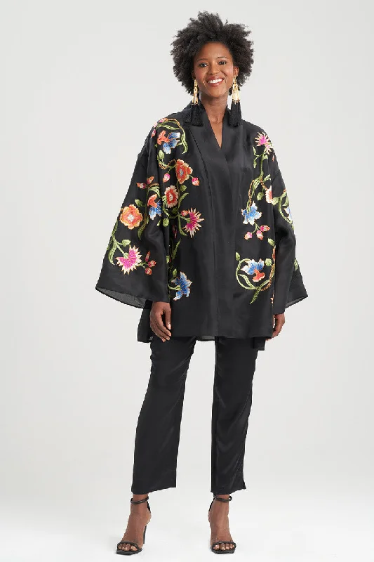Men's robes with a water - resistant exterior​Couture Silk Organza Embroidered Wrap