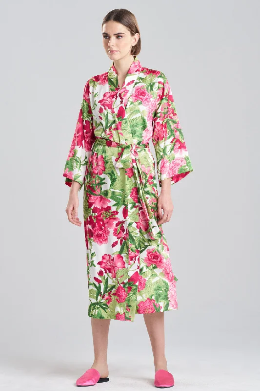 Men's lightweight linen robes for summer comfort​Enchanted Peony Satin Robe