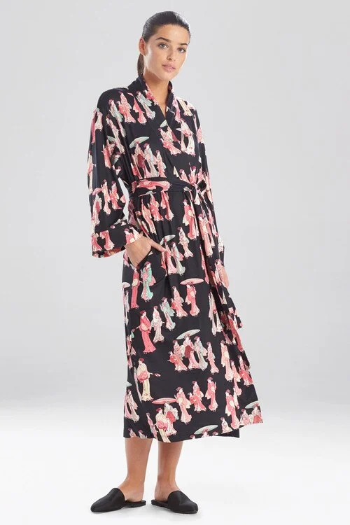 Men's kimono - style robes with a traditional design​Geisha Cozy Knit Robe