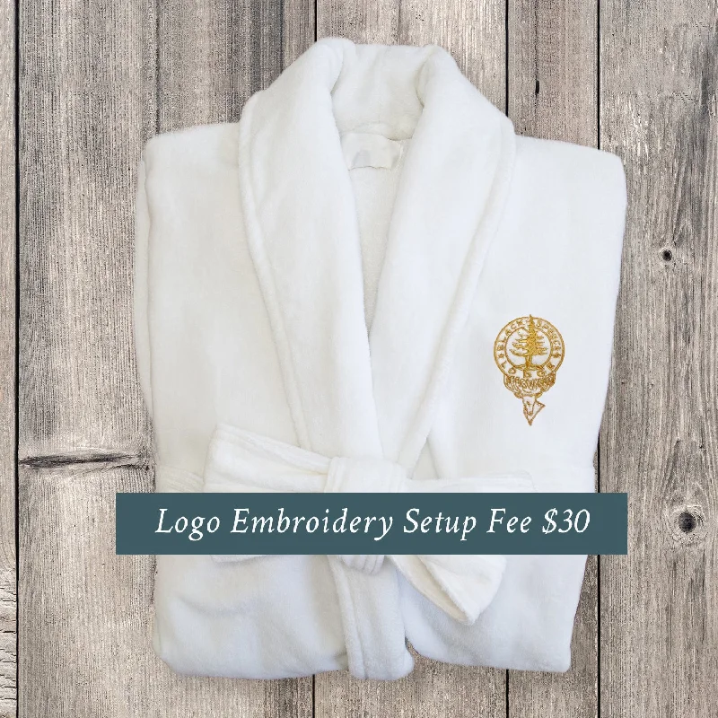 Men's robes with a thermal - fleece lining​Logo Embroidery Setup Fee