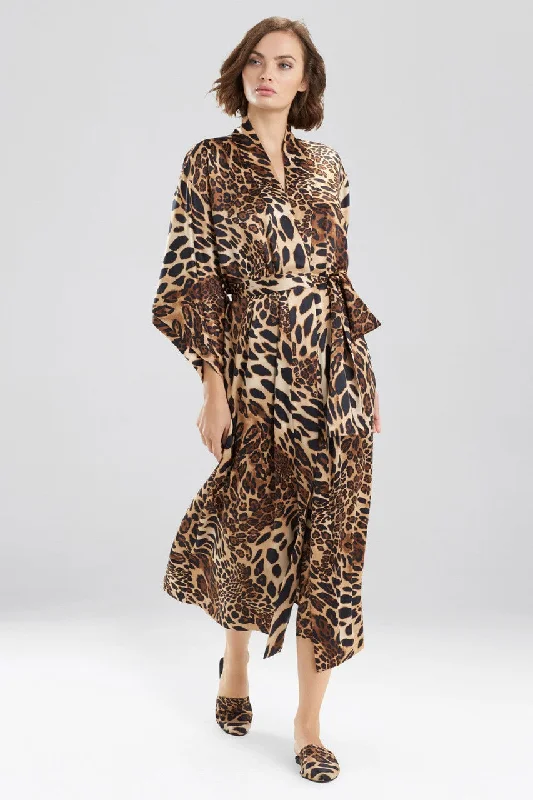 Men's robes with a snap - front closure​Luxe Leopard Robe