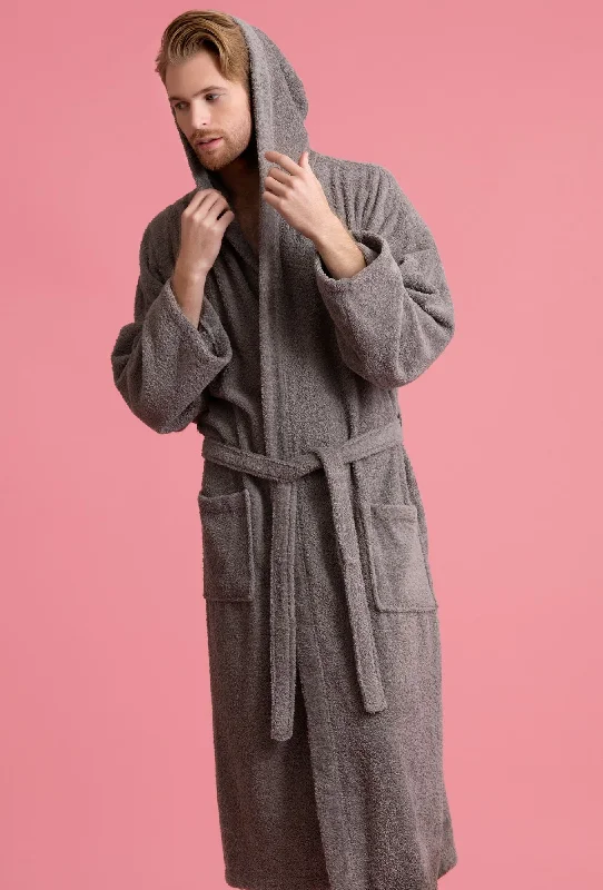 Men's robes with a detachable beltMen's Hooded Robe, Cotton Terry Hooded Spa Gray Bathrobe Men's robes with a detachable beltMen's Hooded Robe, Cotton Terry Hooded Spa Gray Bathrobe