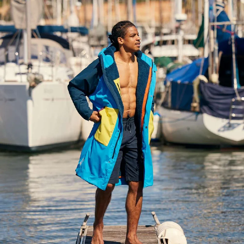 Men's robes with a cargo - style design​Men's Long Sleeve Recovered Dry Changing Robe Alter Evo - Marine