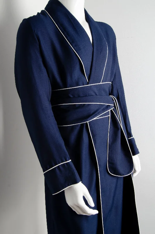 Men's robes with a two - tone design​Navy Blue Pyjama Chic Robe