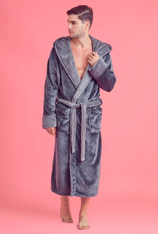 Men's robes with a stand - up collar​Polyester Full-Length Warm Kimono