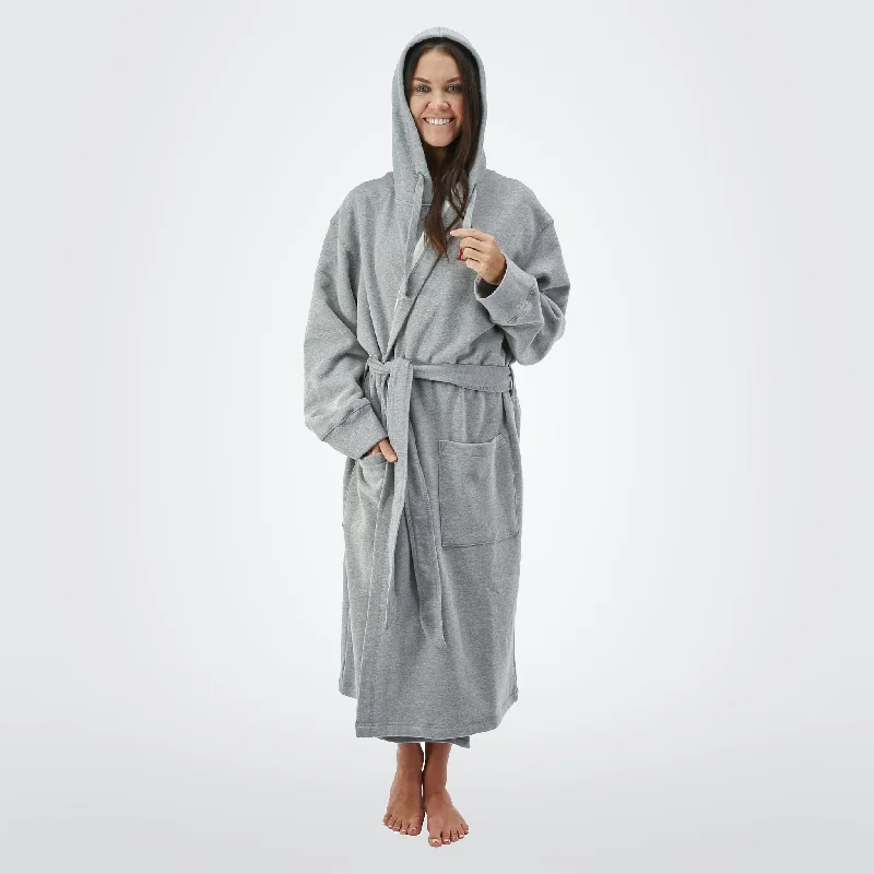 Men's long - length robes for maximum coverage​Women's Hooded Sweatshirt Robe
