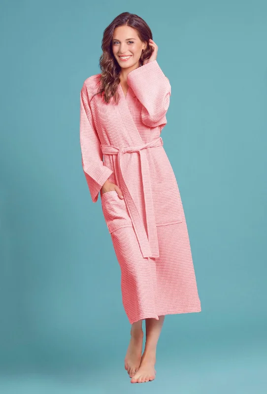 Men's flannel robes in plaid patterns​Women's Long Waffle Kimono Blush Robe