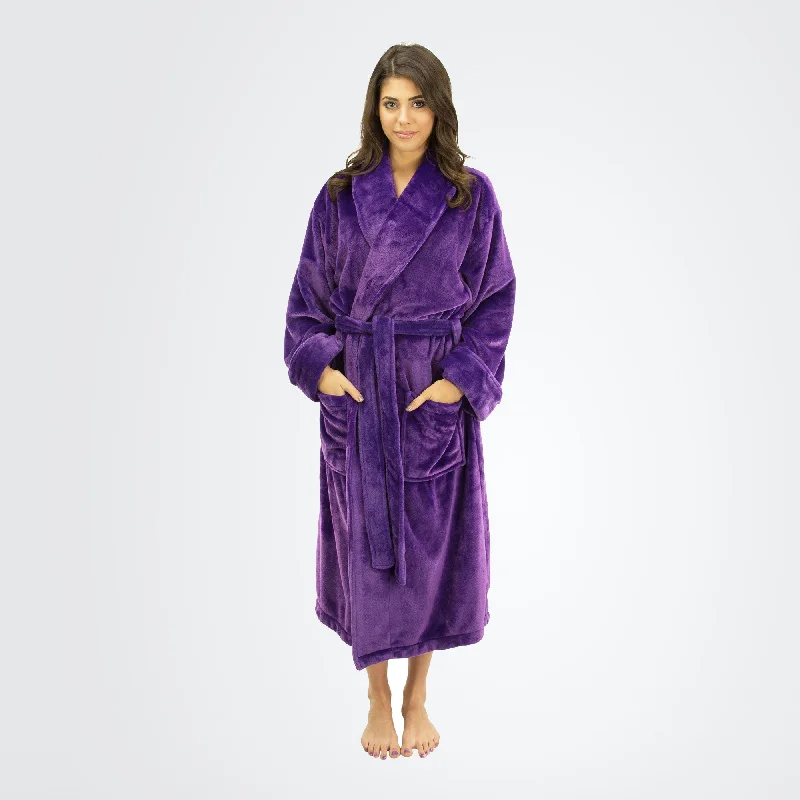 Men's robes with a two - tone design​Women's Tahoe Shawl Collar Microfleece Bathrobe