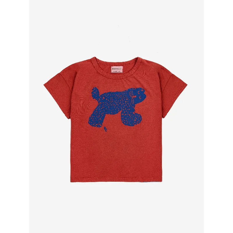 Men's moisture - wicking athletic t - shirts for intense workoutsBobo Choses Big Cat T-Shirt Burgundy Red Men's moisture - wicking athletic t - shirts for intense workoutsBobo Choses Big Cat T-Shirt Burgundy Red