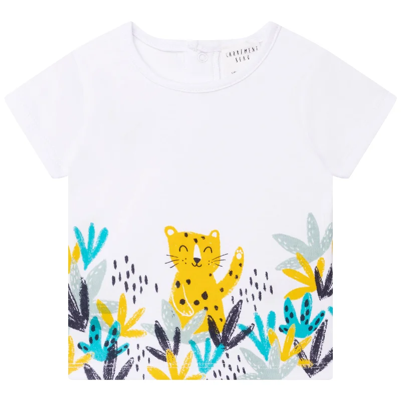 Men's polo t - shirts with a contrast collar for a preppy lookCarrément Beau Short Sleeves Tee Shirt Spring 1 Infant White