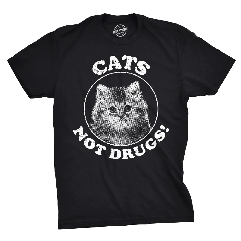 Men's lightweight performance t - shirts for running marathonsCats Not Drugs Men's T Shirt Men's lightweight performance t - shirts for running marathonsCats Not Drugs Men's T Shirt
