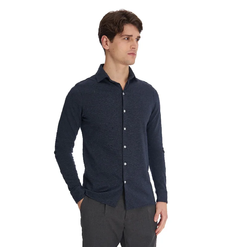Men's antimicrobial polo shirts for odor - free daily wearDARK BLUE POLO SHIRT