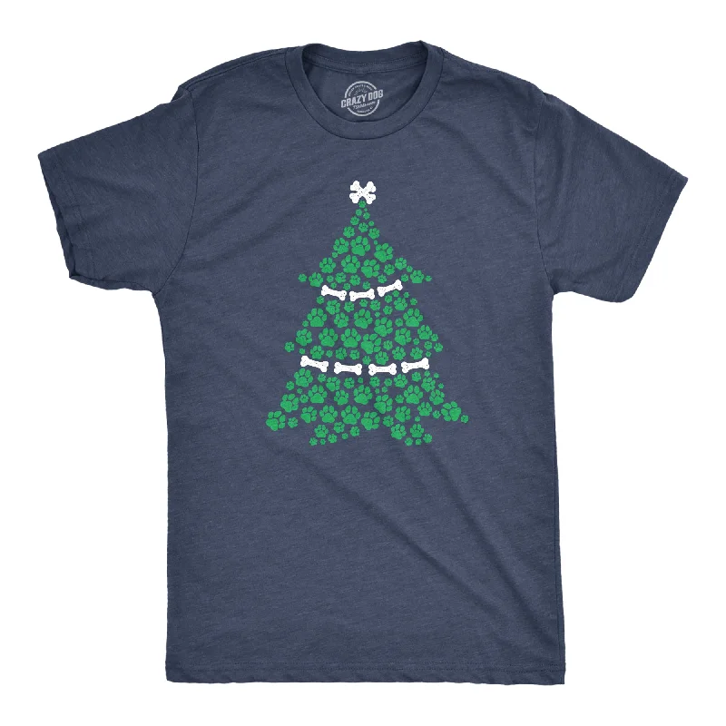 Men's tie - dye t - shirts with a bohemian styleDog Paw Christmas Tree Men's T Shirt Men's tie - dye t - shirts with a bohemian styleDog Paw Christmas Tree Men's T Shirt