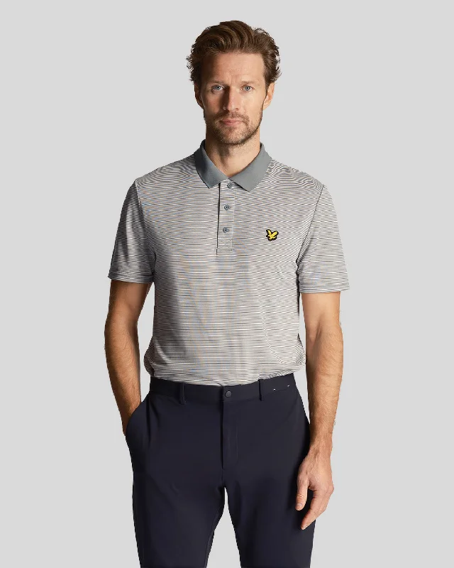 Men's luxury cashmere blend polo shirts in solid colorsGolf Microstripe Polo Shirt