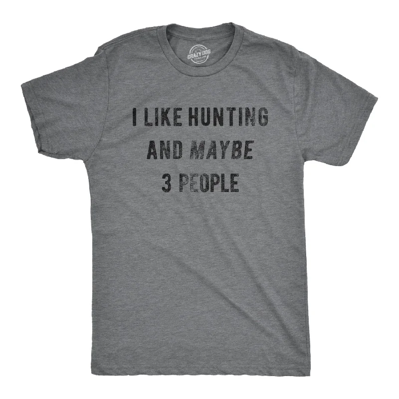 Men's long - sleeve henley t - shirts with button - down placketsI Like Hunting And Maybe 3 People Men's T Shirt Men's long - sleeve henley t - shirts with button - down placketsI Like Hunting And Maybe 3 People Men's T Shirt