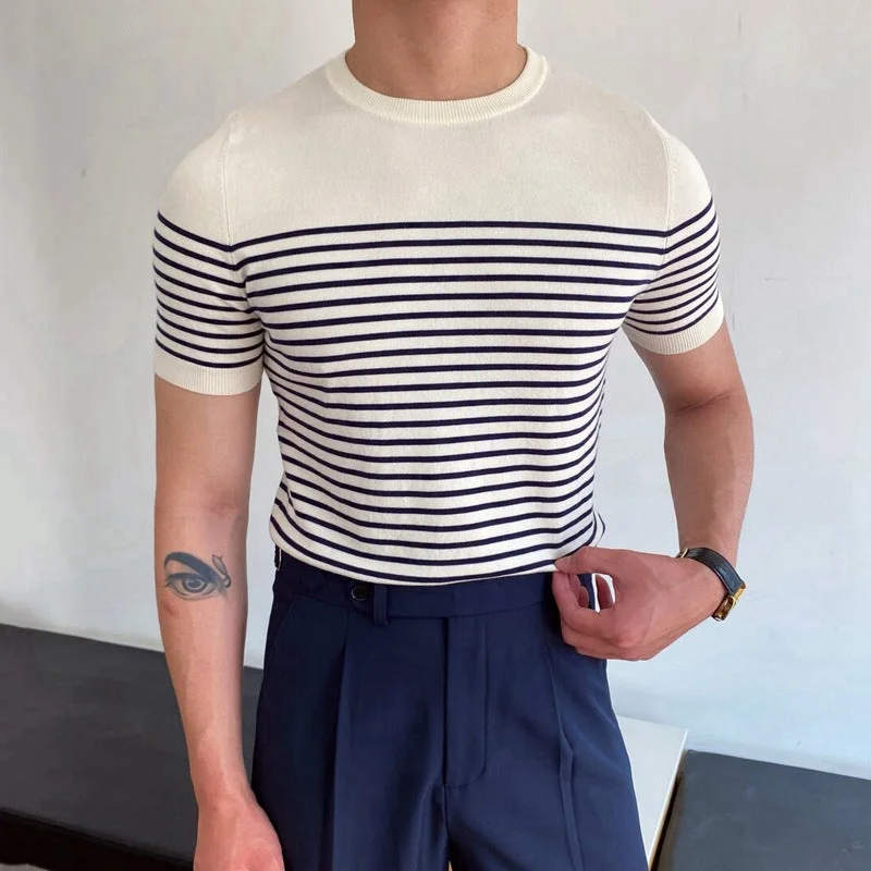 Men's quick - dry polo shirts for water sports activitiesMarina Stiped T-Shirt