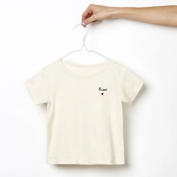 Men's button - front t - shirts with a unique artistic printMathilde Cabanas Tee Shirt Bisou Brode Kid Men's button - front t - shirts with a unique artistic printMathilde Cabanas Tee Shirt Bisou Brode Kid