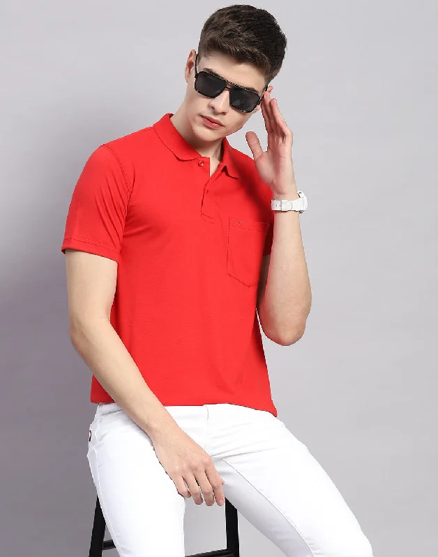 Men's budget - friendly basic polo shirts in multiple colorsMen Red Solid Polo Collar Half Sleeve T-Shirt Men's budget - friendly basic polo shirts in multiple colorsMen Red Solid Polo Collar Half Sleeve T-Shirt