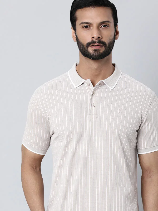 Men's button - down spread collar polo shirts for business casualMen Striped Polo T-Shirt Men's button - down spread collar polo shirts for business casualMen Striped Polo T-Shirt