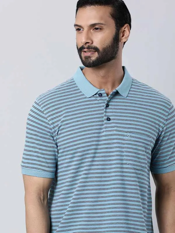 Men's antimicrobial polo shirts for odor - free daily wearMen Striped Polo T-Shirt
