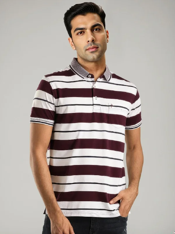 Men's formal - style silk blend polo shirts for special occasionsMen Striped Polo T-Shirt Men's formal - style silk blend polo shirts for special occasionsMen Striped Polo T-Shirt
