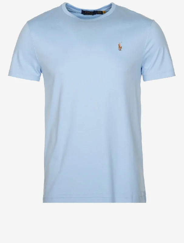 Men's slim fit short sleeve polo shirts with contrast collarsPima Short Sleeve T-Shirt Blue Men's slim fit short sleeve polo shirts with contrast collarsPima Short Sleeve T-Shirt Blue