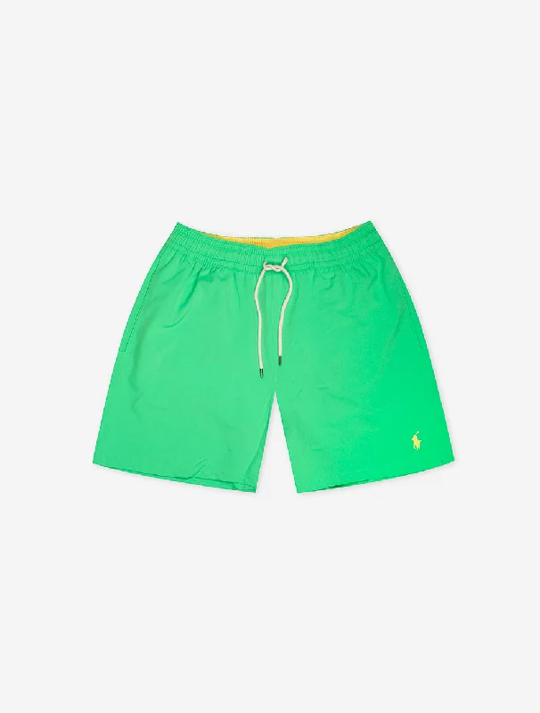 Men's two - tone stripe polo shirts with a preppy styleTraveler Swim Shorts Green