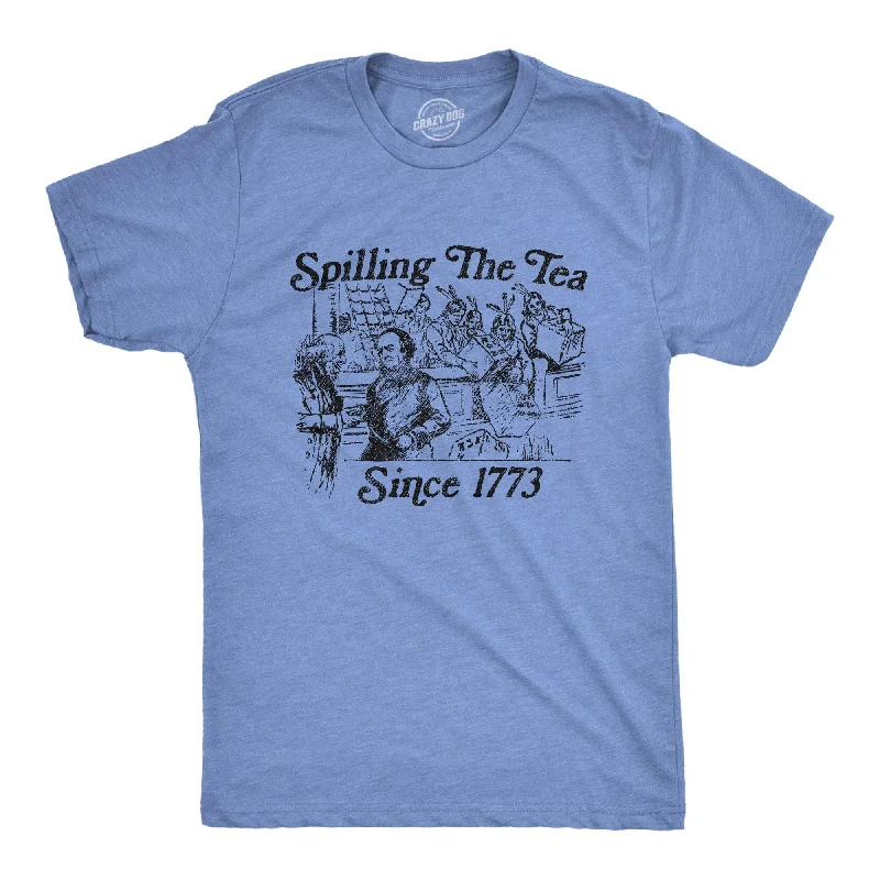 Men's slim - fit graphic t - shirts with vintage rock band printsSpilling The Tea Since 1773 Men's T Shirt Men's slim - fit graphic t - shirts with vintage rock band printsSpilling The Tea Since 1773 Men's T Shirt