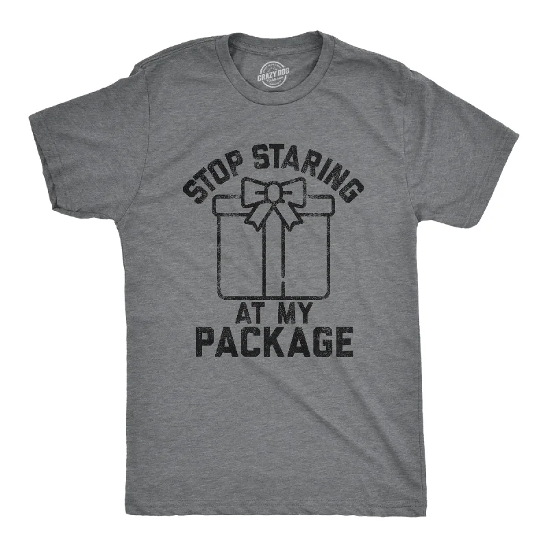 Men's long - sleeve henley t - shirts with button - down placketsStop Staring At My Package Men's T Shirt Men's long - sleeve henley t - shirts with button - down placketsStop Staring At My Package Men's T Shirt