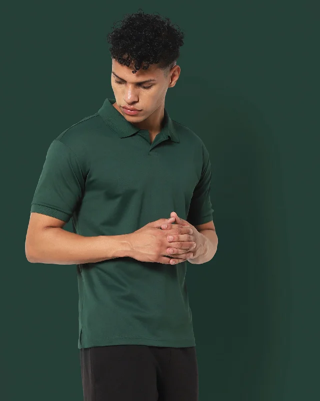 Men's slim fit short sleeve polo shirts with contrast collarsSwift Dry Polo : Emerald Green Men's slim fit short sleeve polo shirts with contrast collarsSwift Dry Polo : Emerald Green