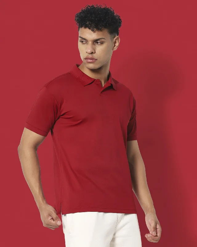 Men's antimicrobial polo shirts for odor - free daily wearSwift Dry Polo : Maroon