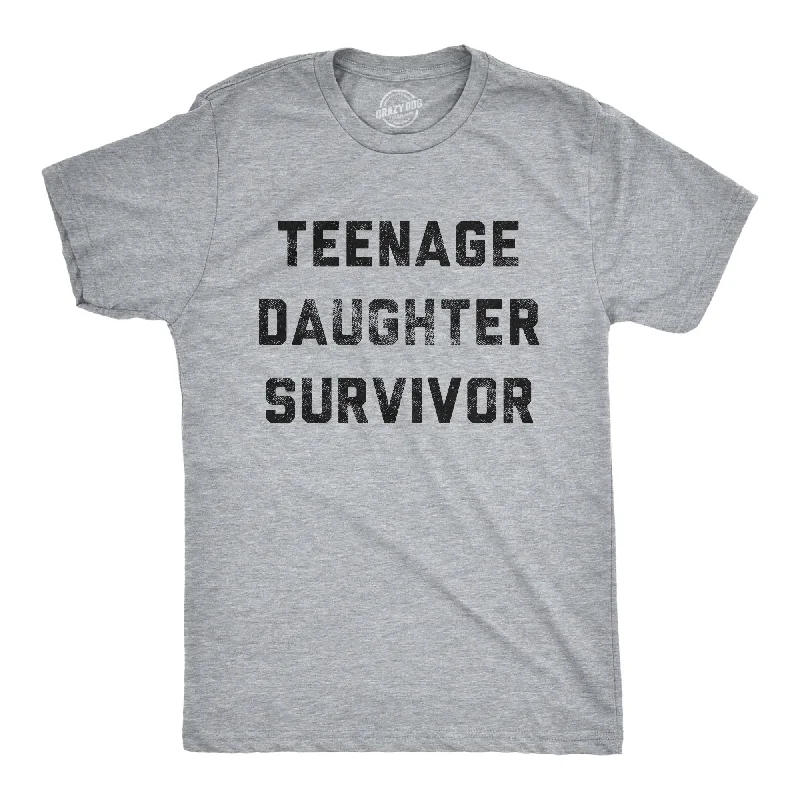 Men's long - sleeve henley t - shirts with button - down placketsTeenage Daughter Survivor Men's T Shirt Men's long - sleeve henley t - shirts with button - down placketsTeenage Daughter Survivor Men's T Shirt