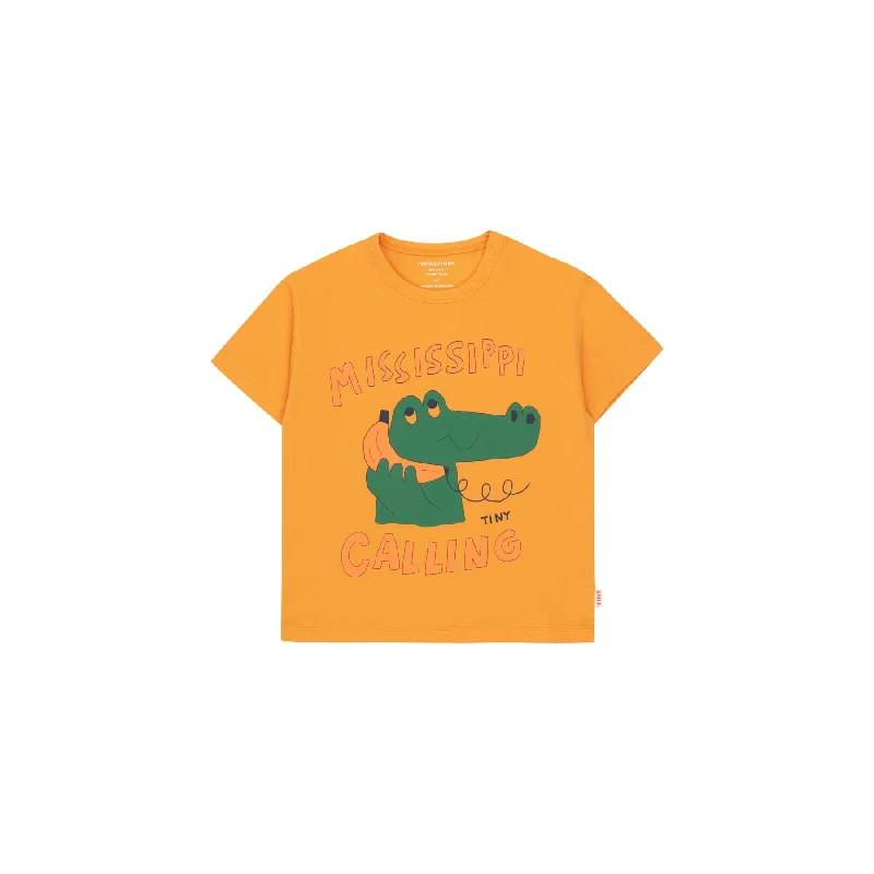 Men's smart - casual checkered t - shirts for semi - formal occasionsTINYCOTTONS Mississippi Tee Orange Men's smart - casual checkered t - shirts for semi - formal occasionsTINYCOTTONS Mississippi Tee Orange