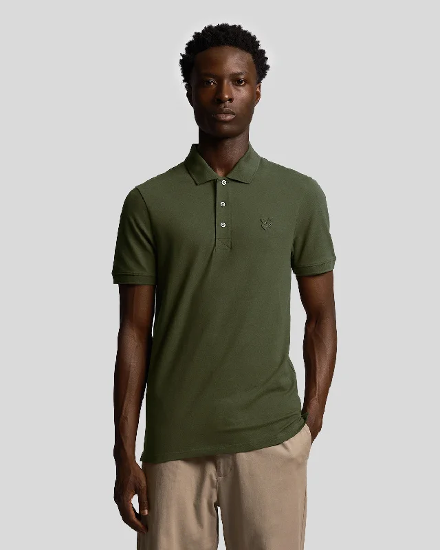 Men's ribbed cuffs and hem polo shirts for a textured lookTonal Eagle Polo Shirt