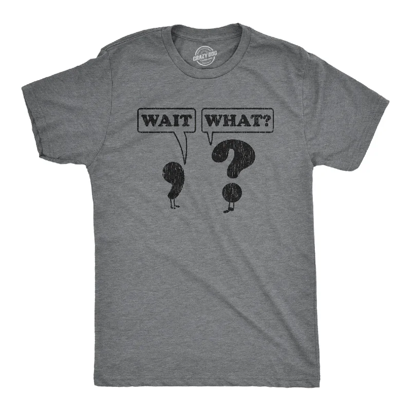 Men's slim - fit graphic t - shirts with vintage rock band printsWait, What? Men's T Shirt Men's slim - fit graphic t - shirts with vintage rock band printsWait, What? Men's T Shirt