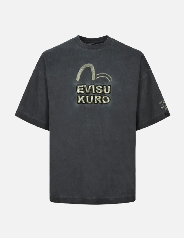 Men's polo t - shirts with a contrast collar for a preppy look3D Logo Embroidery Spray Dyed Oversized Fit T-shirt Men's polo t - shirts with a contrast collar for a preppy look3D Logo Embroidery Spray Dyed Oversized Fit T-shirt