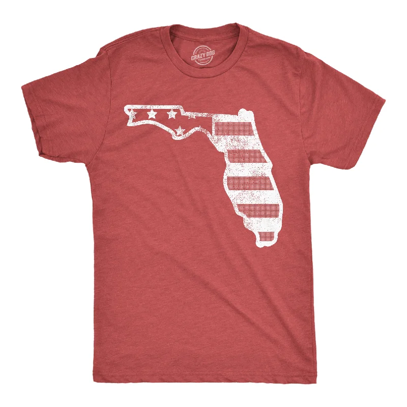 Men's UV - protection t - shirts for outdoor activities in the sunAmerican Flag Florida Men's T Shirt Men's UV - protection t - shirts for outdoor activities in the sunAmerican Flag Florida Men's T Shirt