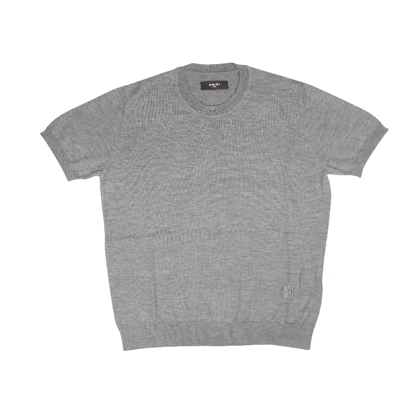 Men's moisture - wicking athletic t - shirts for intense workoutsAmiri Ma Embroidered Tee - Gray Men's moisture - wicking athletic t - shirts for intense workoutsAmiri Ma Embroidered Tee - Gray