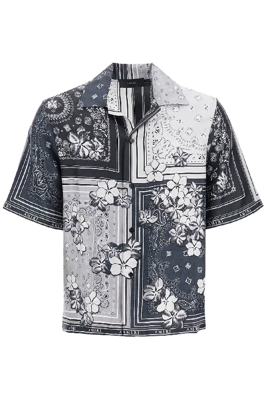 Men's printed Hawaiian t - shirts for tropical vacationsAmiri Men's Bowling Shirt With Bandana Men's printed Hawaiian t - shirts for tropical vacationsAmiri Men's Bowling Shirt With Bandana