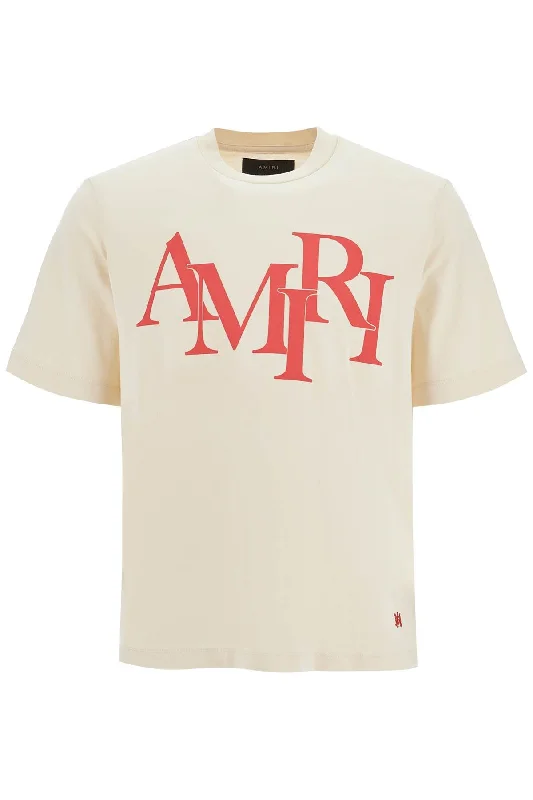 Men's lightweight performance t - shirts for running marathonsAmiri Men's Stagge Logo