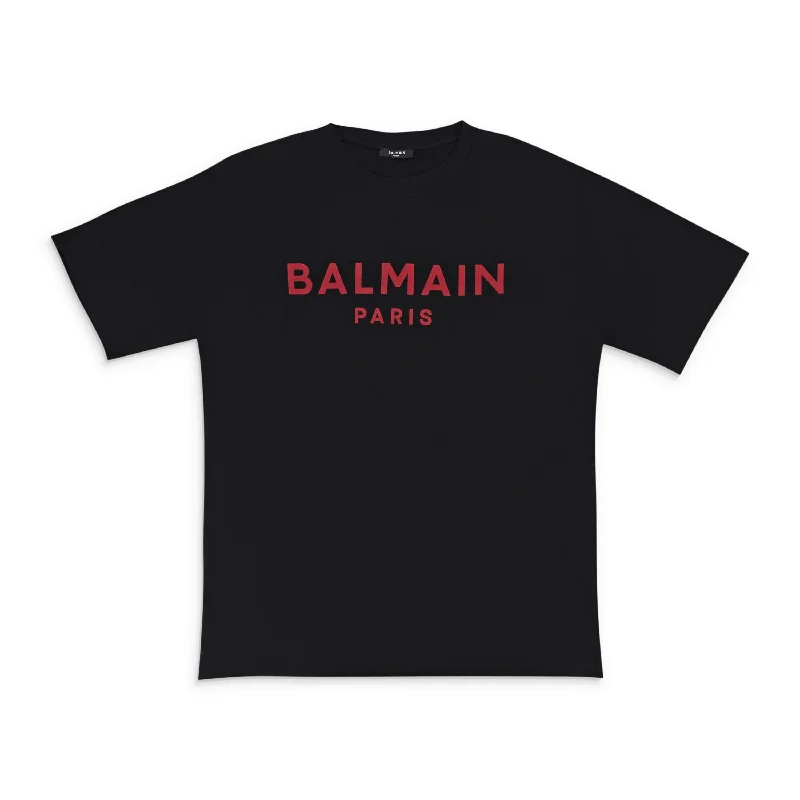 Men's polo t - shirts with a contrast collar for a preppy lookBALMAIN LOGO OVER