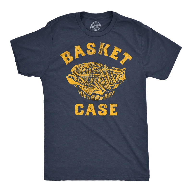 Men's button - front t - shirts with a unique artistic printBasket Case Men's T Shirt Men's button - front t - shirts with a unique artistic printBasket Case Men's T Shirt