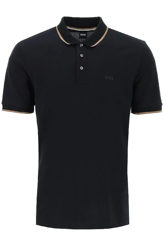 Men's button - front t - shirts with a unique artistic printBoss Men's 'Contrast Trim Parlay Polo Shirt Men's button - front t - shirts with a unique artistic printBoss Men's 'Contrast Trim Parlay Polo Shirt