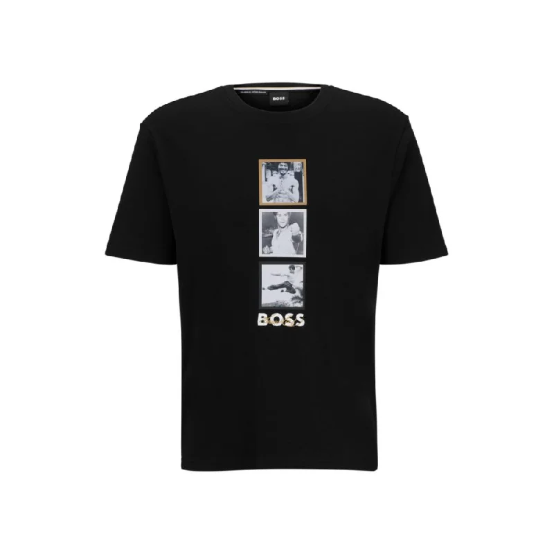 Men's ribbed t - shirts with a textured finish for added styleBOSS x Bruce Lee gender-neutral T-shirt with special artwork Men's ribbed t - shirts with a textured finish for added styleBOSS x Bruce Lee gender-neutral T-shirt with special artwork