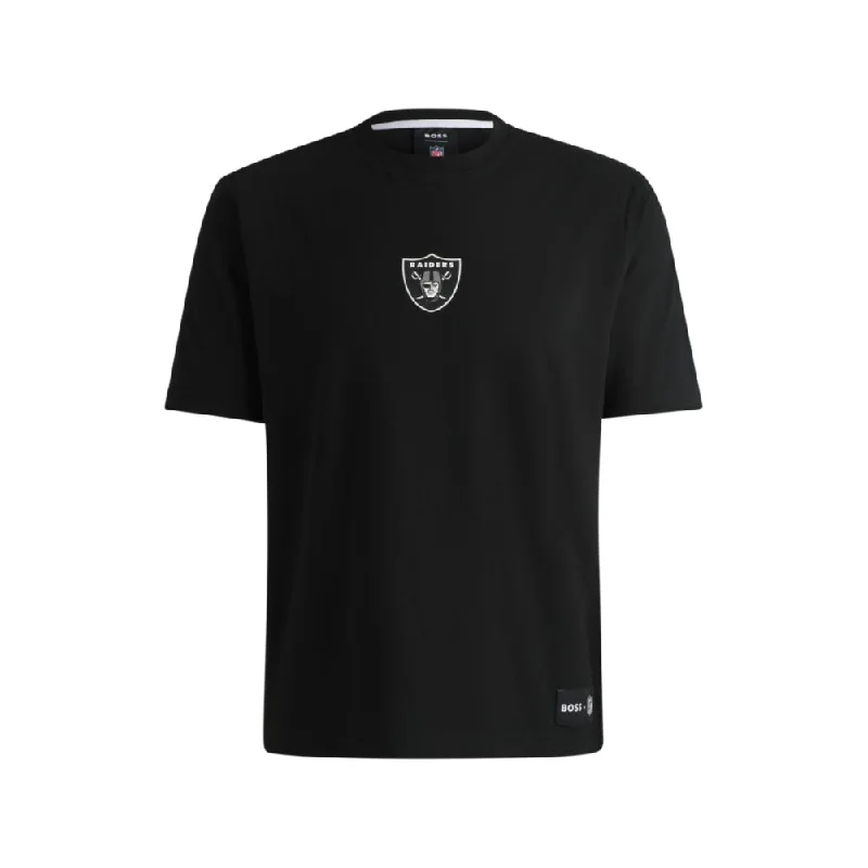Men's ribbed t - shirts with a textured finish for added styleBOSS x NFL stretch-cotton T-shirt with special branding Men's ribbed t - shirts with a textured finish for added styleBOSS x NFL stretch-cotton T-shirt with special branding