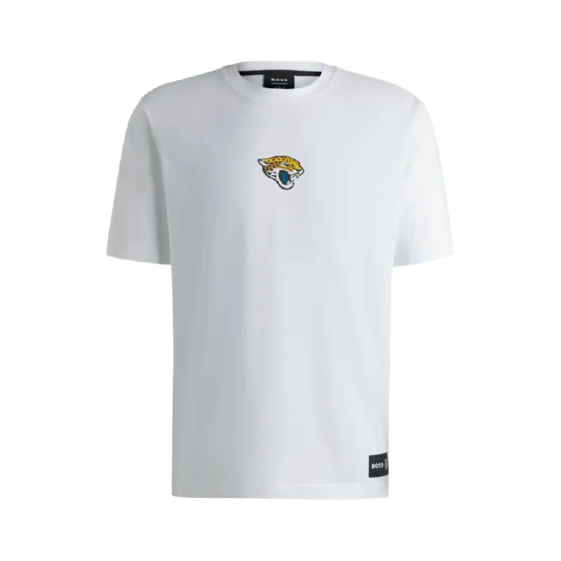 Men's lightweight performance t - shirts for running marathonsBOSS x NFL stretch-cotton T-shirt with special branding Men's lightweight performance t - shirts for running marathonsBOSS x NFL stretch-cotton T-shirt with special branding