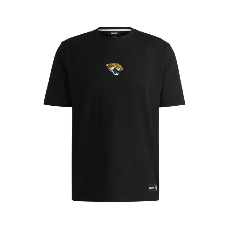 Men's mock - neck t - shirts with a modern and sleek styleBOSS x NFL stretch-cotton T-shirt with special branding