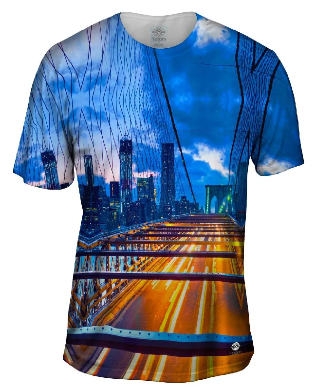 Men's tie - dye t - shirts with a bohemian styleBrooklyn Bridge Freedom Tower
